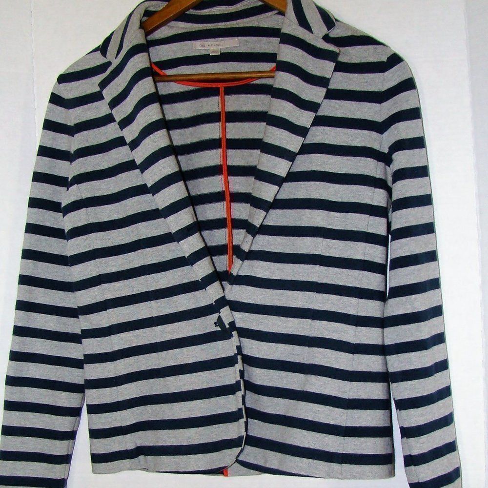 Gap Navy & Gray Striped Button Jacket 100% Cotton Size XS NWOT